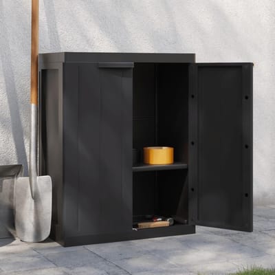 ZMR® Tuinkast Kunststof - Tuinkast - Tuinkist - Zwart - 65cm x 37cm x 85cm