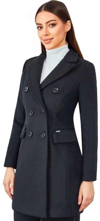 Versano Valentina NG Dames Mantel Manteljas 3 kwart Winterjas XS - Zwart