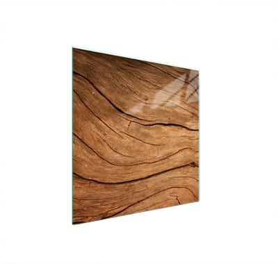 TMK ArtDeko - Snijplank Serie - Glazen Beschermplaat - 50x52cm - Houtmotief