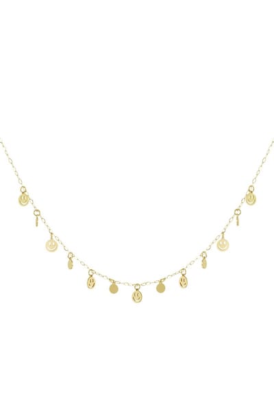 Mini smiley ketting - roestvrijstaal - yehwang