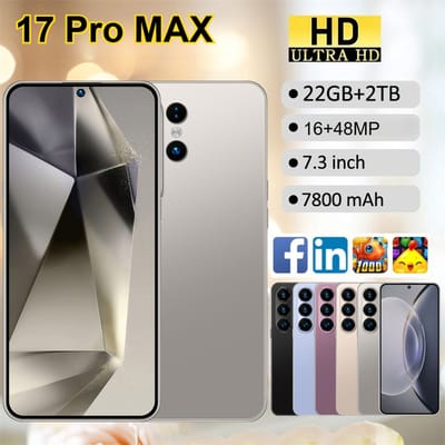 HOT 17 Pro Max 5G Smartphone Android 22GB+2TB 7800mAh 7.3HD Mobiele Telefoons Dual SIM WIFI Telefoons Ontgrendeld 16+48MP