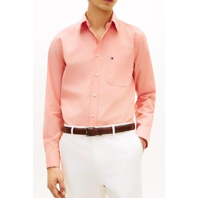 Tommy Hilfiger Light Oxford Solid Shirt Brilliant Orange Taglia: S | Camicie Casual Outlet | Uomo | Arancione