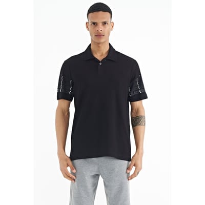 Heren Katoenen Polo Kraag Gedrukt T-Shirt