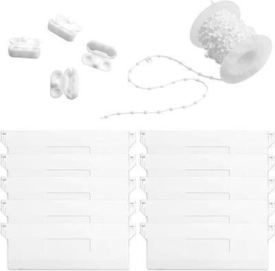 Set van 10 Stuks 127mm Gewichten voor Jaloezieën met 10m Rolgordijn Ketting en 4 Kettingverbinders, Ideaal voor Gordijnen en Raamdecoratie Accessoires