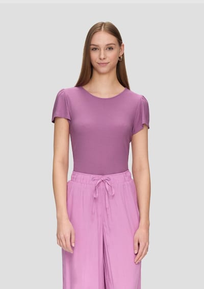 Q/S designed by - T-shirt - Maat XS - Vrouwen - Paars - Modal