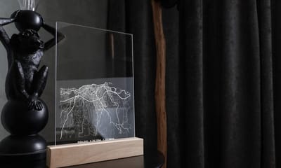 Irákleio kaart op plexiglas | poster van je stad - vensterbankdecoratie - wanddecoratie