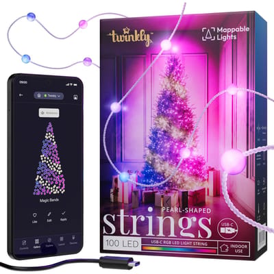 Guirlandes Twinkly USB-C Bonbons - 100 LED RVB, Perles, 6M, Gaine Verte