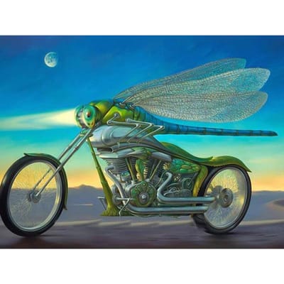 Diamant borduurwerk dier motorfiets cartoon handgemaakte diamant schilderij kruissteek 20X30CM blue