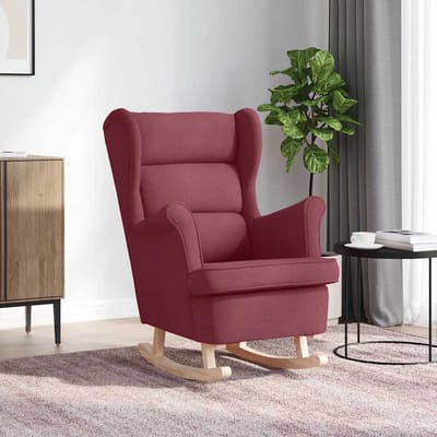 vidaXL - Schommelstoel - 74x90x102 - cm - stof - wijnrood