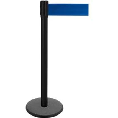 Afzetpaal met trekband GLA 29, zwart, trekband blauw