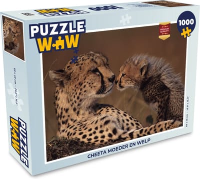 Puzzel Cheeta moeder en welp - Legpuzzel - Puzzel 1000 stukjes volwassenen