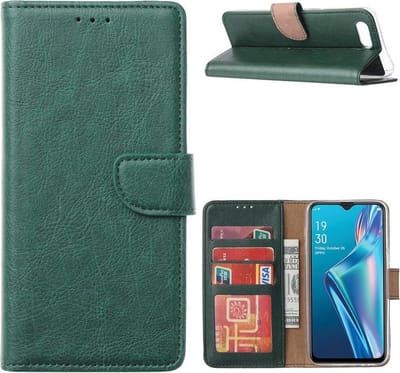Bookcase Geschikt voor: Oppo A12 / A12S - Groen - portemonnee hoesje