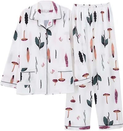 Comfortabele Japanse Stijl Katoenen Pyjama Jurk voor Dames