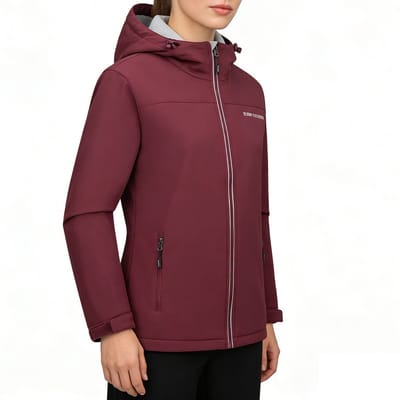BUBW® Dames Outdoorjas - Softshell Jas - Waterdicht & Winddicht - 100% waterdicht (8.000mm) - Ademend (1.000gsm) - Windjack - Warme Fleece Voering - Met Capuchon - Rood - Maat S