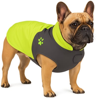 Hondenjas – Regenjas hond – Water- en winddichte hondenregenjas met fleece – Flamingo Regenjas Juno Groen – 50 cm