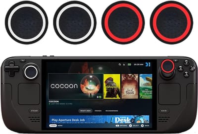Jhubersproducts - Joystick Thumb Stick Grips Cap - Siliconen duimgreep caps - Zwart/Rood + Zwart/Wit - Anti-slip joystick cover - Geschikt voor Steam