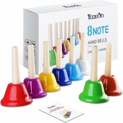 Handklokken Set - Muziek Bellen - Muzikaal Onderwijs - 8 Noten Diatonisch - 90 g - Kleurrijk