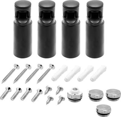 BELRAD bevestigingsset badkamer radiator – 4 stuks – Mat Zwart