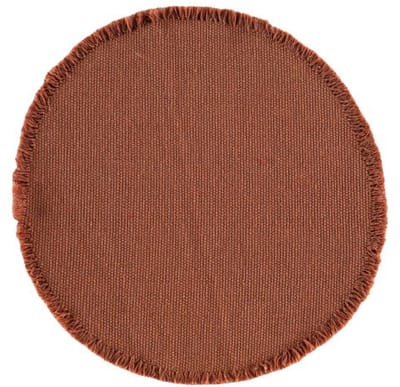 Tiseco - Placemat NOVA - SET/4 - boho - stof - Dia 38 cm - Rond, roodbruin