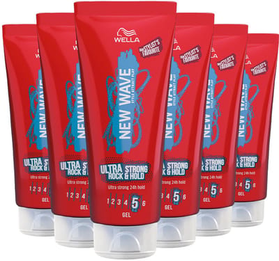 Wella New Wave Rock & Hold 200 ml - 6 x 200 ml - Gel - Voordeelverpakking