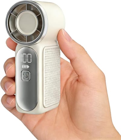 LISM-Mini handventilator, 16900 toeren per minuut, hoge snelheid, een onmisbaar item Geschikt voor de zomer, met led-display, USB-oplaadfunctie, met snoer Geschikt voor het aanbrengen van make-up, op reis, buitengebruik en als cadeau.