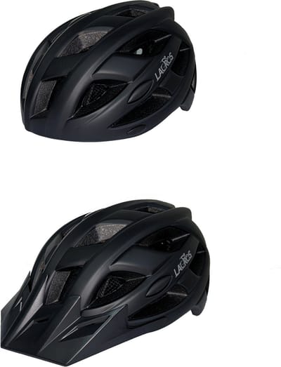 Lacros - Fietshelm matzwart - Large 56-60cm - Dames en Heren - met afneembaar zonnevizier