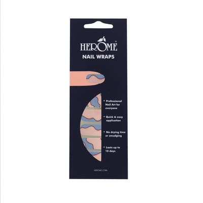 Herome Nail Wraps Pastel Waves - Nagelstickers - Nail Art - Zonder Droogtijd - 2x10 stickers