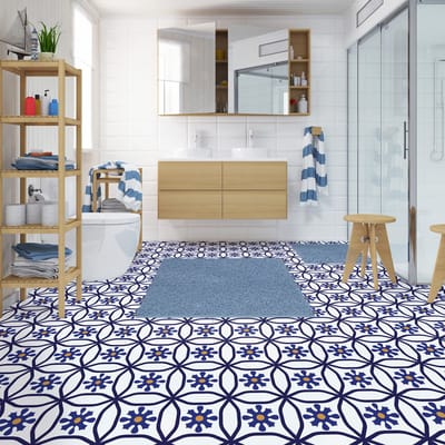 Antislip vloerstickers met beschermende coating - ALTHEA vloertegels - 1 sticker van 60x100 cm