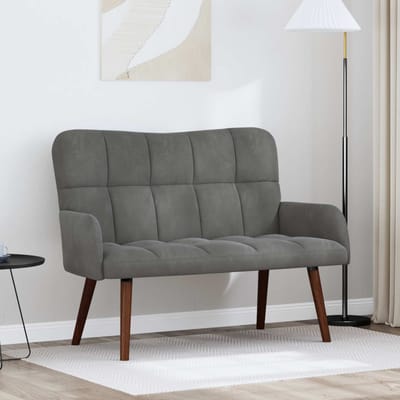 vidaXL - 2-Zits - Sofa - Donkergrijs - 115 - x - 61 - x - 87 - cm - fluweel