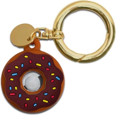 Knaak Sleutelhanger Donut - Geschikt voor Apple AirTag - Siliconen - Bruin - Beschermhoes met Ring