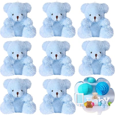 10-30 Stuks Mini Pluche Beren Kleine Beer Knuffeldier Speelgoed Kleine Pluizige Beer Zachte Beer Knuffelpop voor Verjaardagscadeaus Feestbedankjes 10 PCS blauw