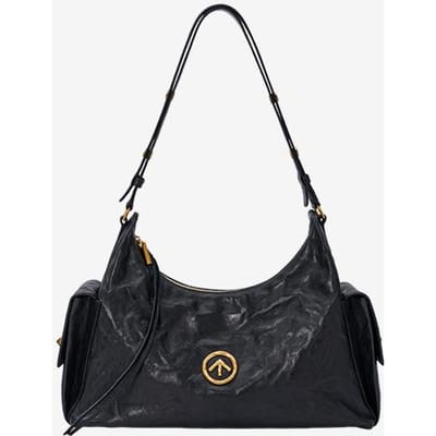 Geroosterd Brood, Plantaardig Gelooid Leer, Onderarm voor Pendelaars, Enkele Schouder, Crossbody Zachte Tas black