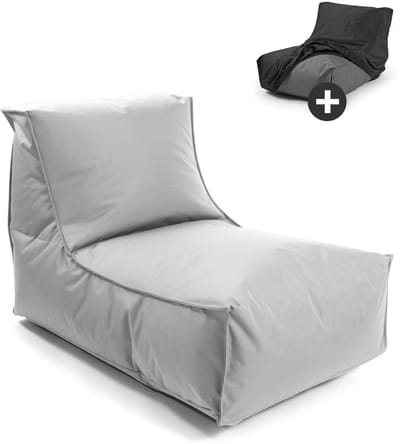 mokebo Zitzak met beschermhoes voor kinderen & volwassenen 'Der Sundowner', Bean Bag met vulling, ook als ligkussen in Grijs