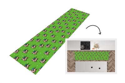 Keukenloper - Loper keuken - Koe - Vleugels - Patronen - Kind - 200x50 cm - Keukenloper vinyl