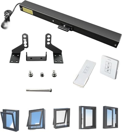 Elektrische Raamopener - Automatische Vensteropener - Ventilatie Bediening - Dubbele Ketting - 300-700mm Slag - Zwart
