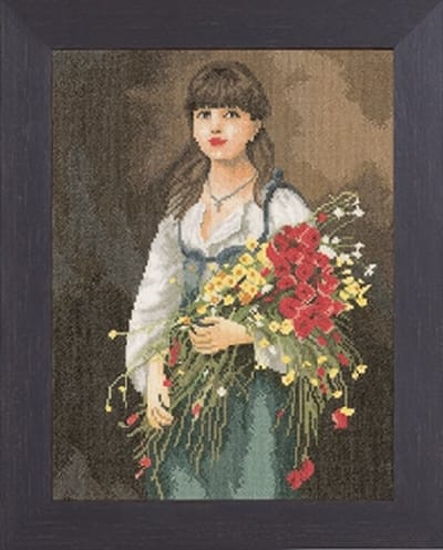 borduurpakket 38009 bloemenmeisje