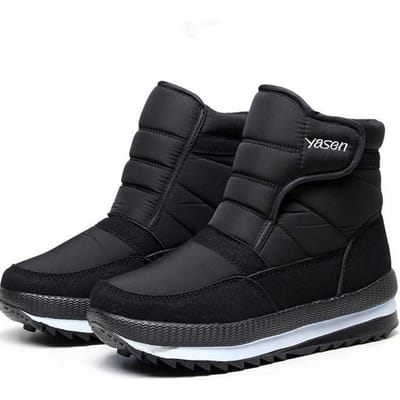 Bottes de neige rembourrées d'hiver Chaussures en coton montantes pour femmes Chaussures de mère Bottes courtes imperméables Chaussures pour dames 36 rouge