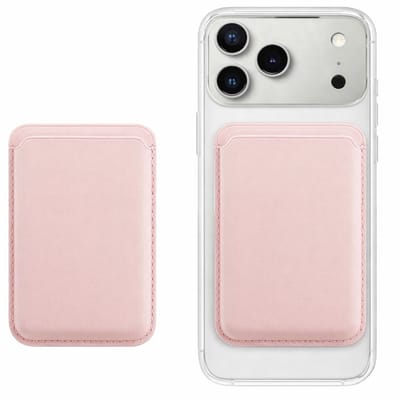VOWLUX Compatible Magnetische Pasjeshouder Roze – Creditcard Kaart Portemonnee – Geschikt voor iPhone 12/13/14/15/16/17 (Mini/Pro/Max/Plus/Air) – PU Leer Luxe – Extra Sterk 24 Magneten – Max 3 Kaarten – Geschikt voor MagSafe Hoesjes