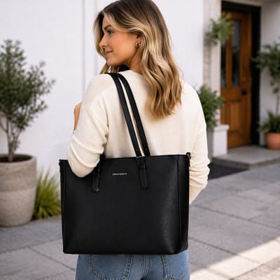 Enrico Benetti Nina Shopper - Laptoptas 15" - Vegan Leer -Zwart