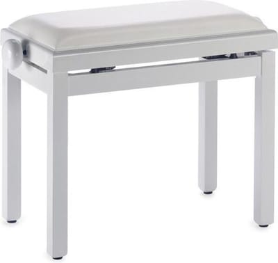 Stagg PB39 WHM SWH - Pianobank, wit mat, witte vinyl zitting - wit (mat)