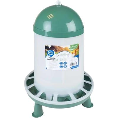 duvoplus dinner time voederbak met pootjes ECO voor pluimvee 8kg-10L transparant/groen