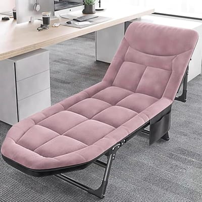 Campingbed met Matras - Opvouwbaar Slaapbed - Buiten Ontspannen - 6-voudig Verstelbaar - 190 x 70 cm - Roze
