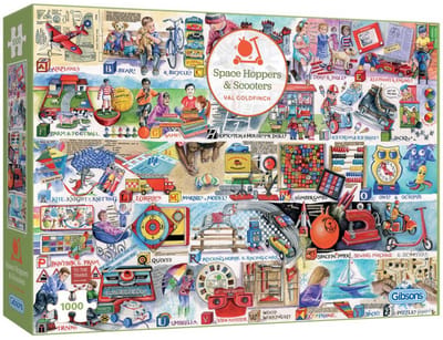 Gibsons - Space Hoppers & Scooters (door Val Goldfinch) - 1000 stukjes 68×49cm (b×h) - Legpuzzels voor volwassenen