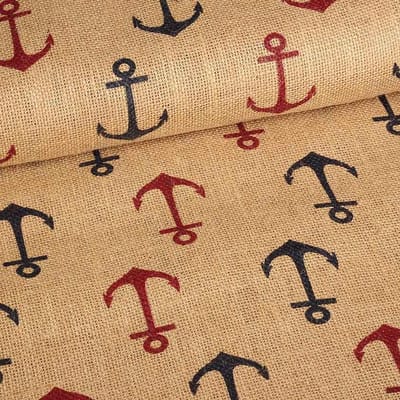 Funkytex Jute naturel bedrukt anker 3 meter