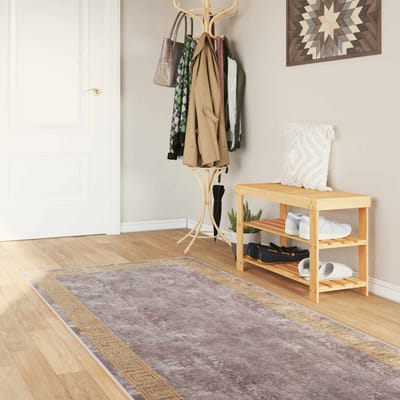 vidaXL - Tapijt - Runner - MARSA - Grijs - 80 - x - 250 - cm - Polyester - en - PVC