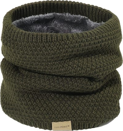 Livano Nekwarmer - Dames - Fleece - Motor - Bandana - Masker - Colsjaal - Sjaal - Gewatteerd - Skiën - Warm - Rekbaar - Leger Groen