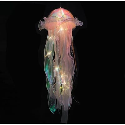 Kleur Kwallen Lamp Lantaarn Decoratieve Lichten Zeemeermin Themafeest Kwallen Licht Lantaarn Meisjes Vrolijk Onder de Zee Thema Verjaardagsfeest Decor oranje