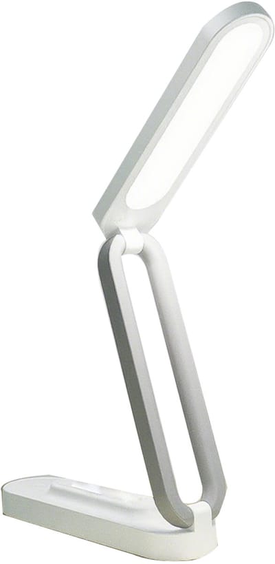 Bureaulamp - Kantoor thuis & op batterijen werkende lamp Oplaadbare lamp Opvouwbare & draagbare lamp, LED-bureaulampstrip - 3 helderheidsgraden Dimbare kleine bureaulamp Draadloze leeslamp - Wit