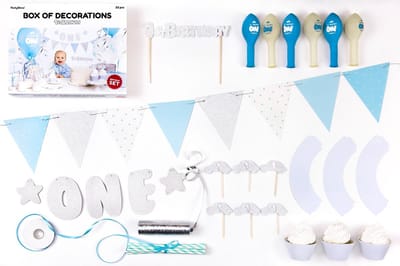 Partydeco - Decoratiebox 1th Birthday boy