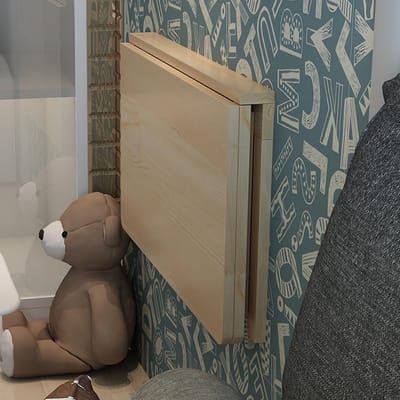 Opvouwbaar Wandbureau - Klaptafel Wand - Ruimte Besparen - Massief Hout - 80x60 cm - Houtkleur